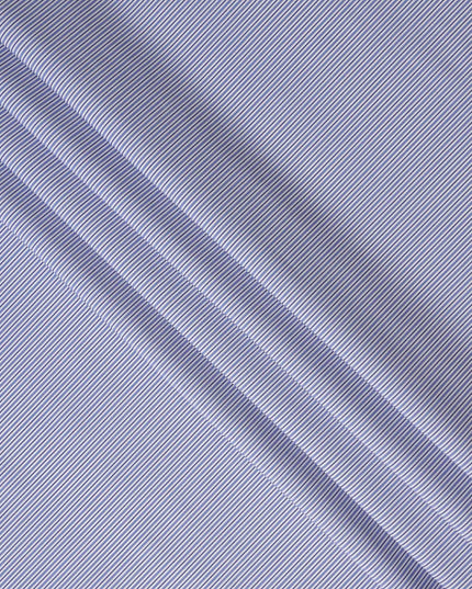 Powder Blue Stripe Pure Cotton Italian Shirting Fabric 150cm