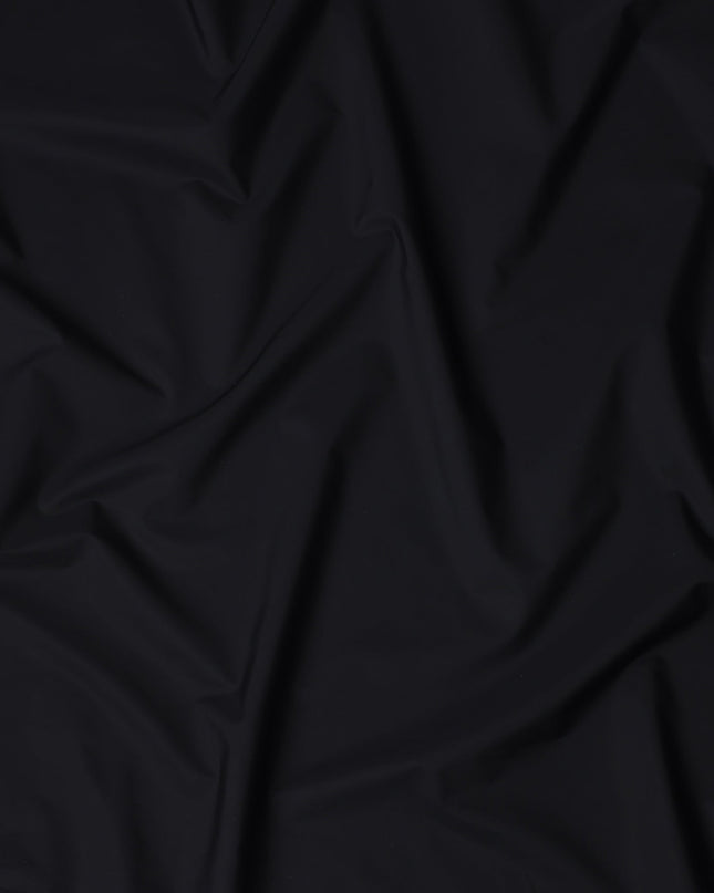Onyx Black Plain Pure Cotton Italian Shirting Fabric 150cm