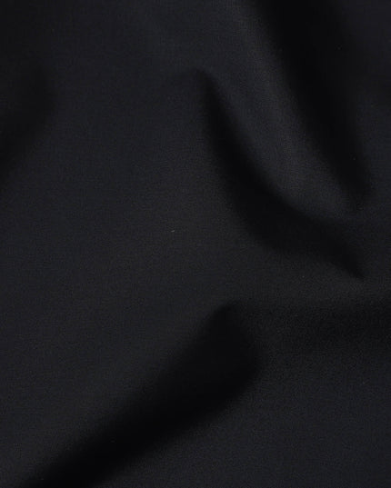 Onyx Black Plain Pure Cotton Italian Shirting Fabric 150cm