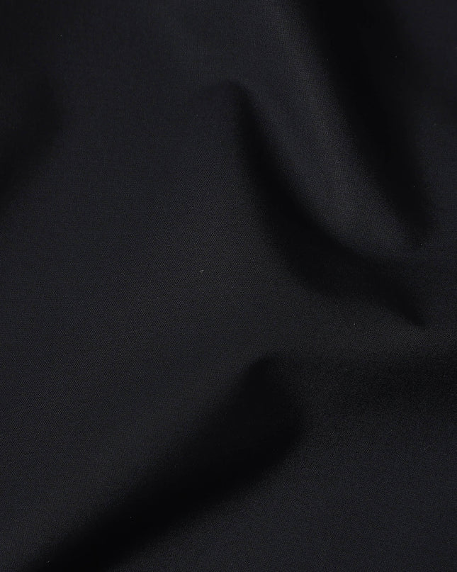Onyx Black Plain Pure Cotton Italian Shirting Fabric 150cm
