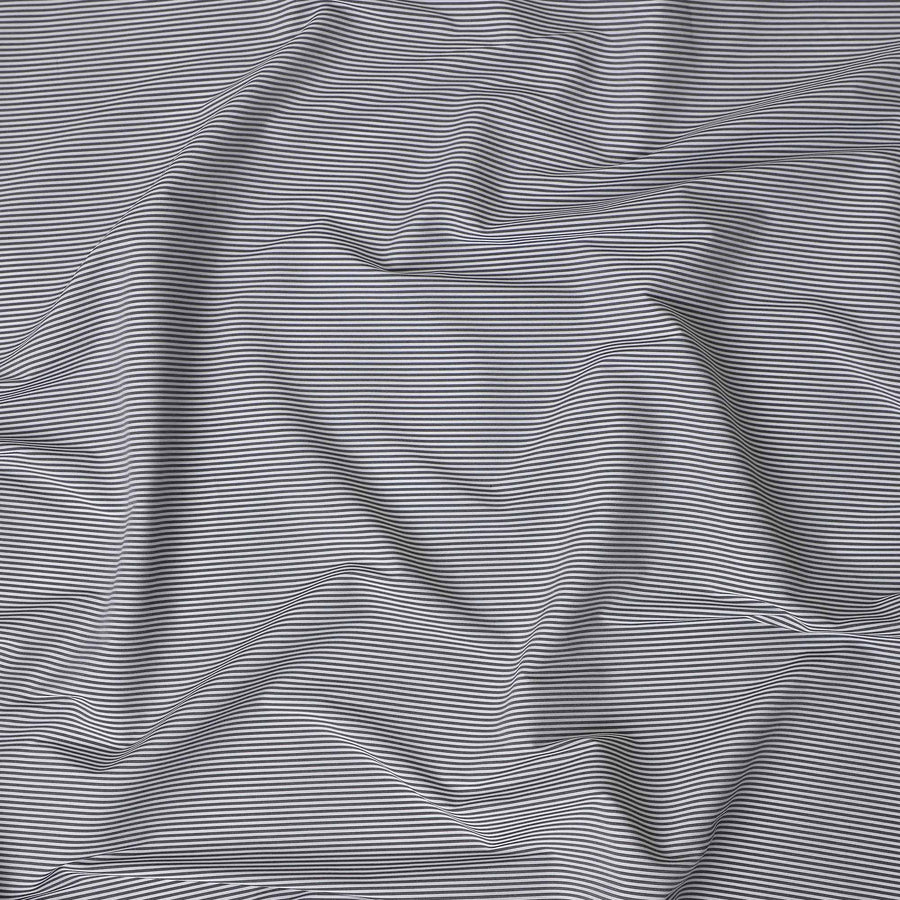 Slate Blue Stripe Pure Cotton Italian Shirting Fabric 150cm