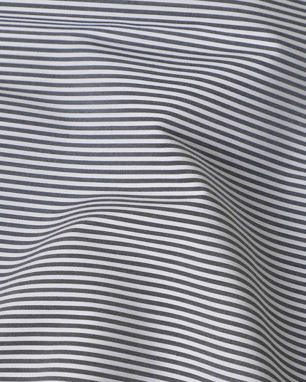 Slate Blue Stripe Pure Cotton Italian Shirting Fabric 150cm