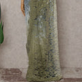 Slate Blue To Olive Green Ombre Lace Saree | Regal Fabrics