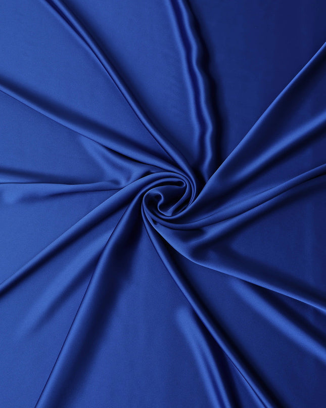 Royal Blue Plain Pure Synthetic Crepe Satin Fabric 140cm