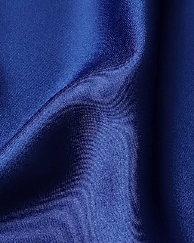 Royal Blue Plain Pure Synthetic Crepe Satin Fabric 140cm