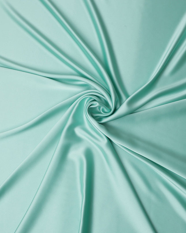 Mint Green Plain Pure Synthetic Crepe Satin Fabric 140cm