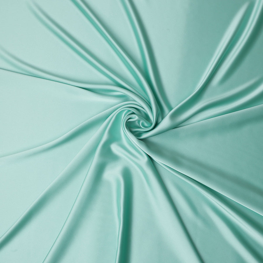 Mint Green Plain Pure Synthetic Crepe Satin Fabric 140cm