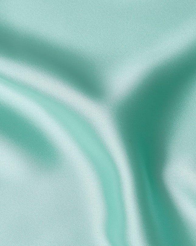 Mint Green Plain Pure Synthetic Crepe Satin Fabric 140cm