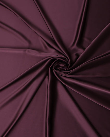 Wine Red Plain Pure Synthetic Crepe Satin Fabric 140cm