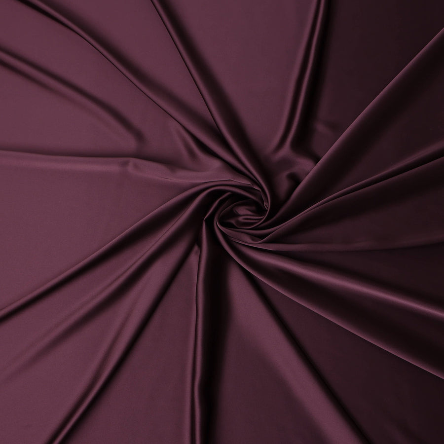 Wine Red Plain Pure Synthetic Crepe Satin Fabric 140cm