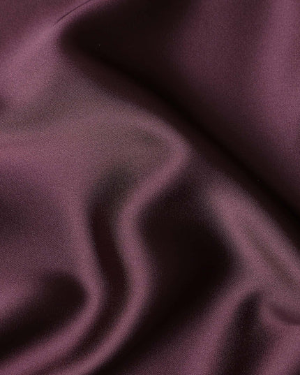 Wine Red Plain Pure Synthetic Crepe Satin Fabric 140cm