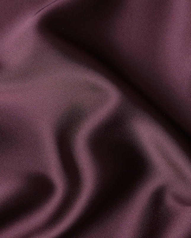Wine Red Plain Pure Synthetic Crepe Satin Fabric 140cm