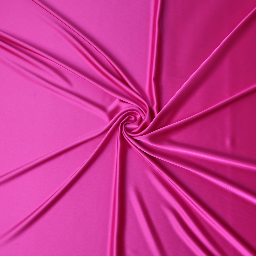 Magenta Pink Plain Pure Synthetic Crepe Satin Fabric 140cm