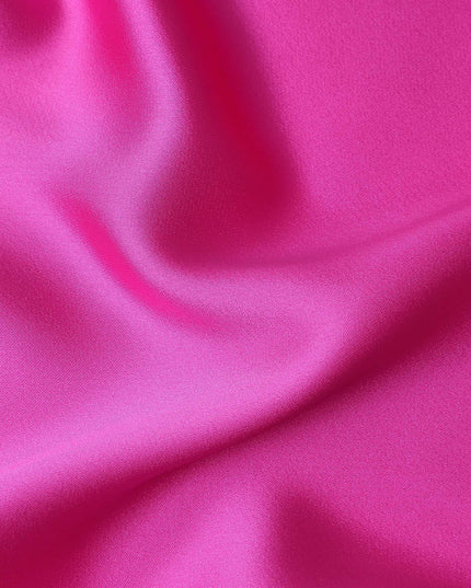 Magenta Pink Plain Pure Synthetic Crepe Satin Fabric 140cm