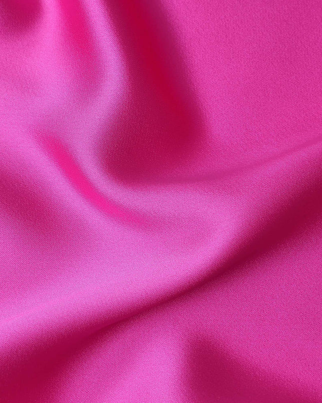 Magenta Pink Plain Pure Synthetic Crepe Satin Fabric 140cm