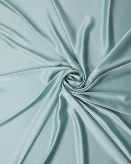 Seafoam Green Plain Pure Synthetic Crepe Satin Fabric 140cm