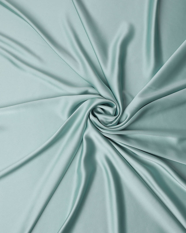 Seafoam Green Plain Pure Synthetic Crepe Satin Fabric 140cm