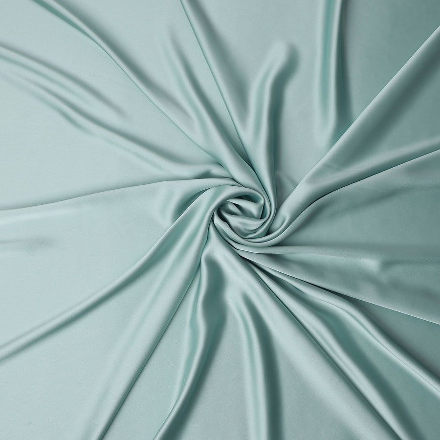 Seafoam Green Plain Pure Synthetic Crepe Satin Fabric 140cm