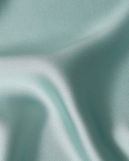 Seafoam Green Plain Pure Synthetic Crepe Satin Fabric 140cm