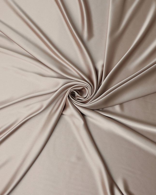 Taupe Beige Plain Pure Synthetic Crepe Satin Fabric 140cm