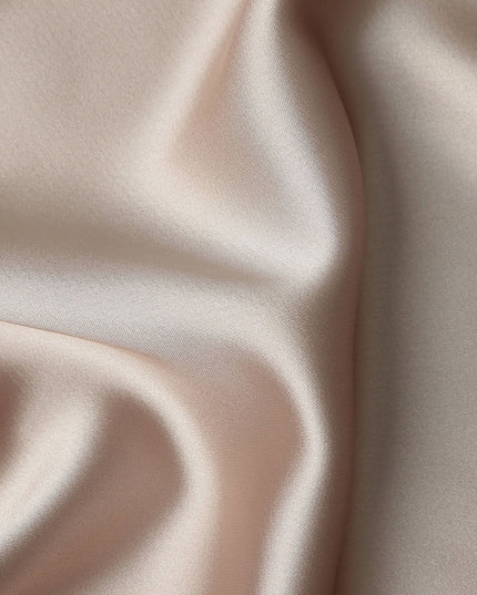 Taupe Beige Plain Pure Synthetic Crepe Satin Fabric 140cm