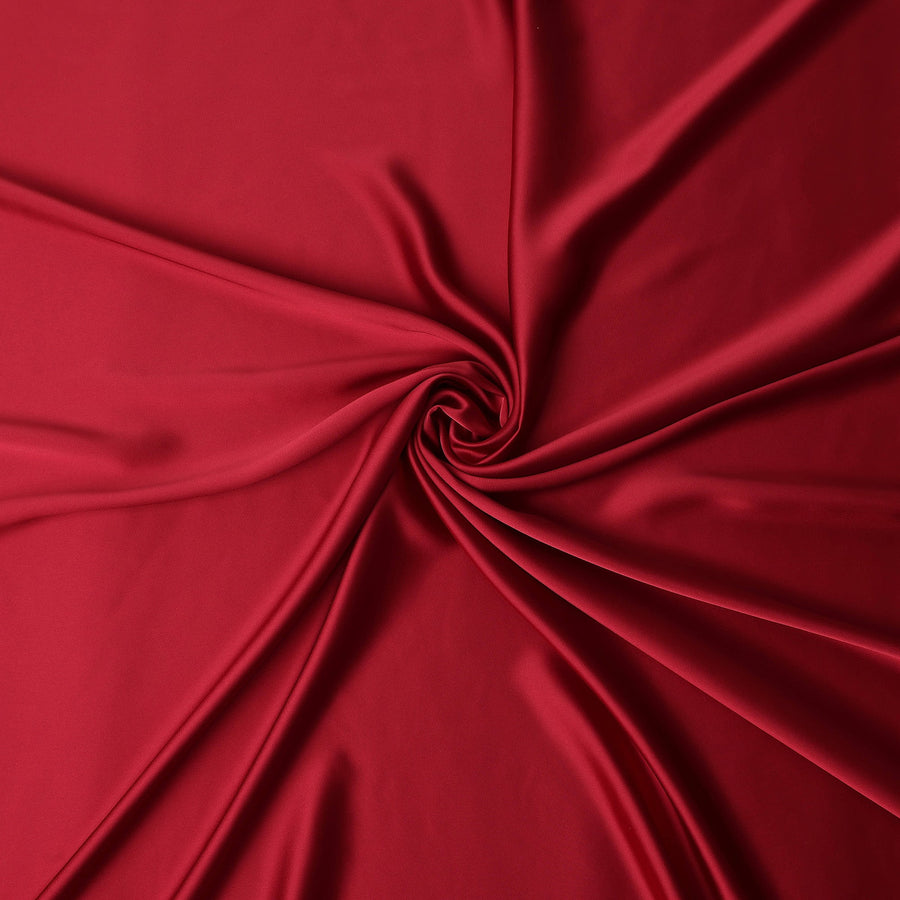 Scarlet Red Plain Pure Synthetic Crepe Satin Fabric 140cm
