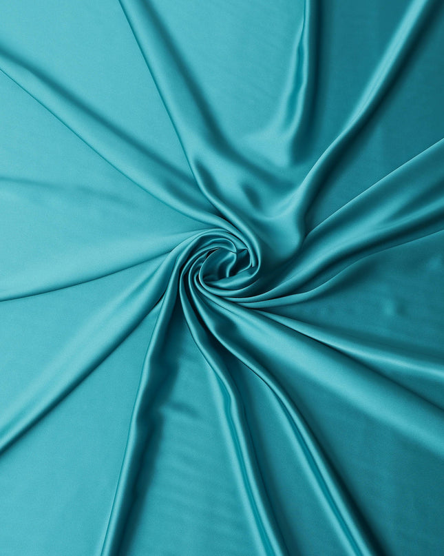 Turquoise Blue Plain Pure Synthetic Crepe Satin Fabric 140cm