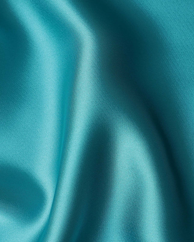 Turquoise Blue Plain Pure Synthetic Crepe Satin Fabric 140cm