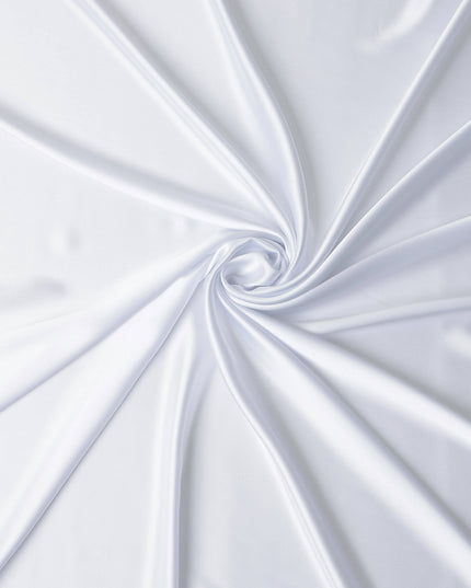 Pure White Plain Pure Synthetic Crepe Satin Fabric 140cm