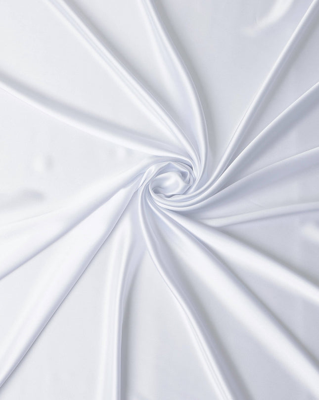 Pure White Plain Pure Synthetic Crepe Satin Fabric 140cm