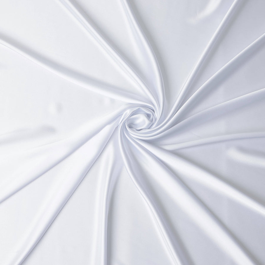 Pure White Plain Pure Synthetic Crepe Satin Fabric 140cm