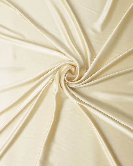 Champagne Cream Plain Pure Synthetic Crepe Satin Fabric 140c