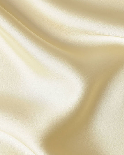 Champagne Cream Plain Pure Synthetic Crepe Satin Fabric 140c