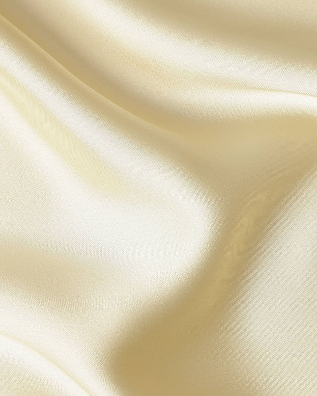 Champagne Cream Plain Pure Synthetic Crepe Satin Fabric 140c