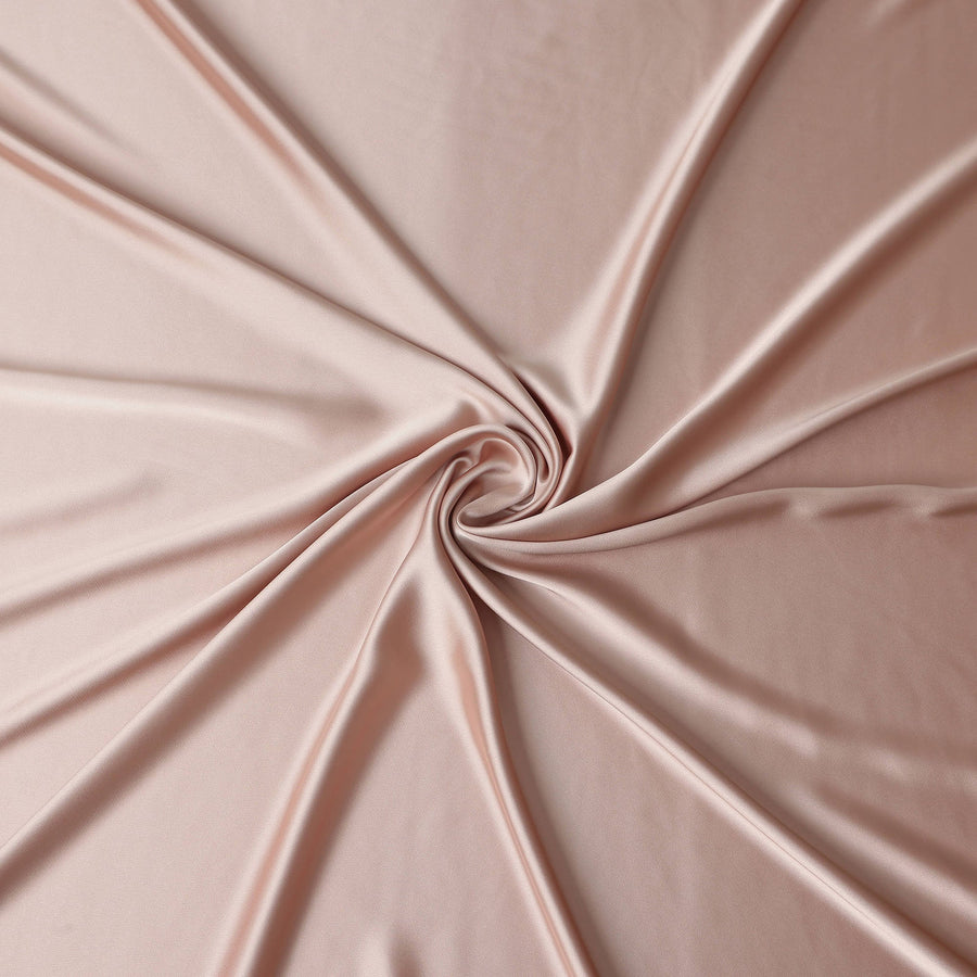 Nude Pink Plain Pure Synthetic Crepe Satin Fabric 140cm