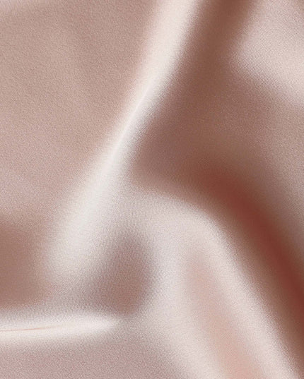 Nude Pink Plain Pure Synthetic Crepe Satin Fabric 140cm