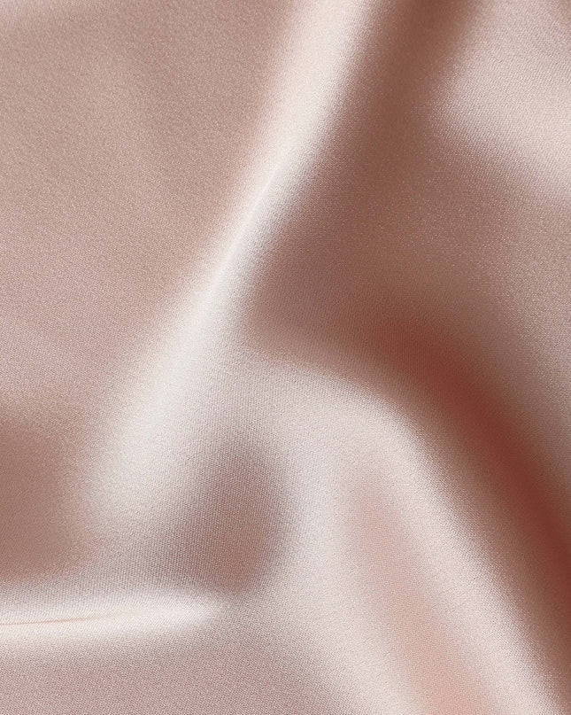 Nude Pink Plain Pure Synthetic Crepe Satin Fabric 140cm