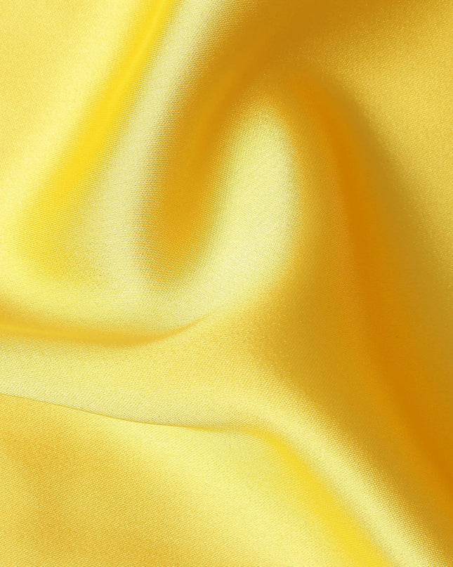Golden Yellow Plain Pure Synthetic Crepe Satin Fabric 140cm