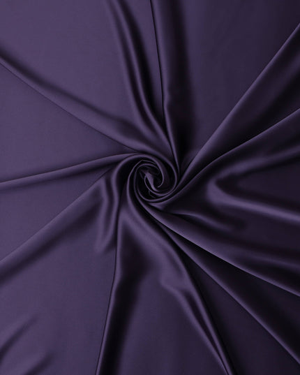 Aubergine Purple Plain Pure Synthetic Crepe Satin Fabric 140