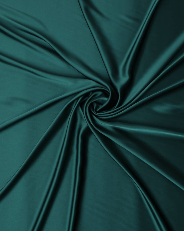 Pine Green Plain Pure Synthetic Crepe Satin Fabric 140cm