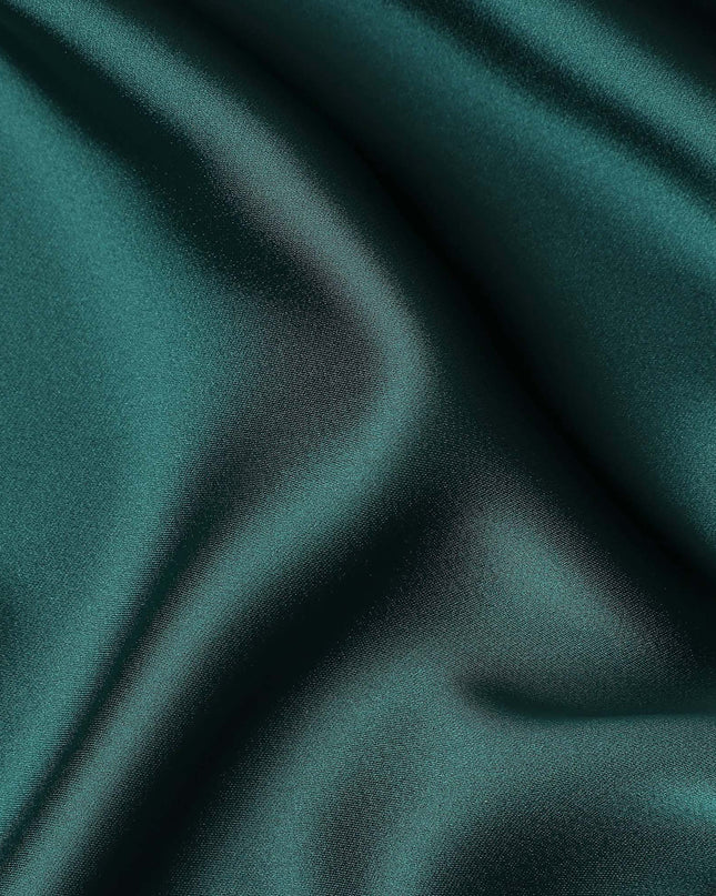Pine Green Plain Pure Synthetic Crepe Satin Fabric 140cm
