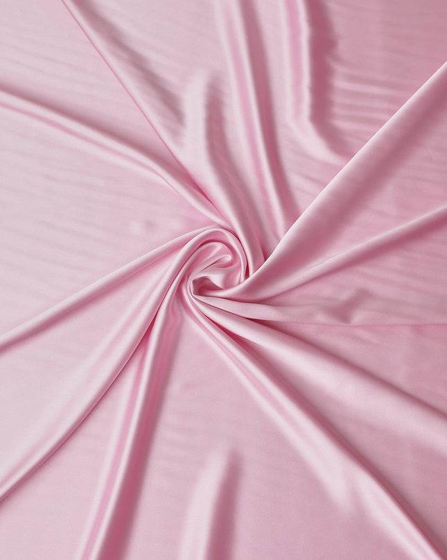 Bubblegum Pink Plain Pure Synthetic Crepe Satin Fabric 140cm