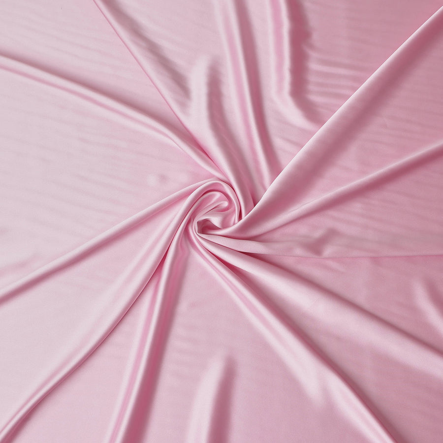 Bubblegum Pink Plain Pure Synthetic Crepe Satin Fabric 140cm