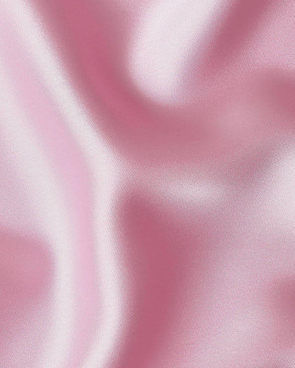 Bubblegum Pink Plain Pure Synthetic Crepe Satin Fabric 140cm
