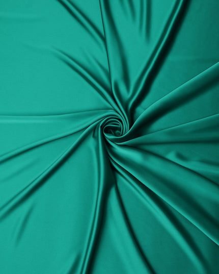 Emerald Green Plain Pure Synthetic Crepe Satin Fabric 140cm