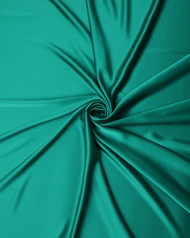 Emerald Green Plain Pure Synthetic Crepe Satin Fabric 140cm