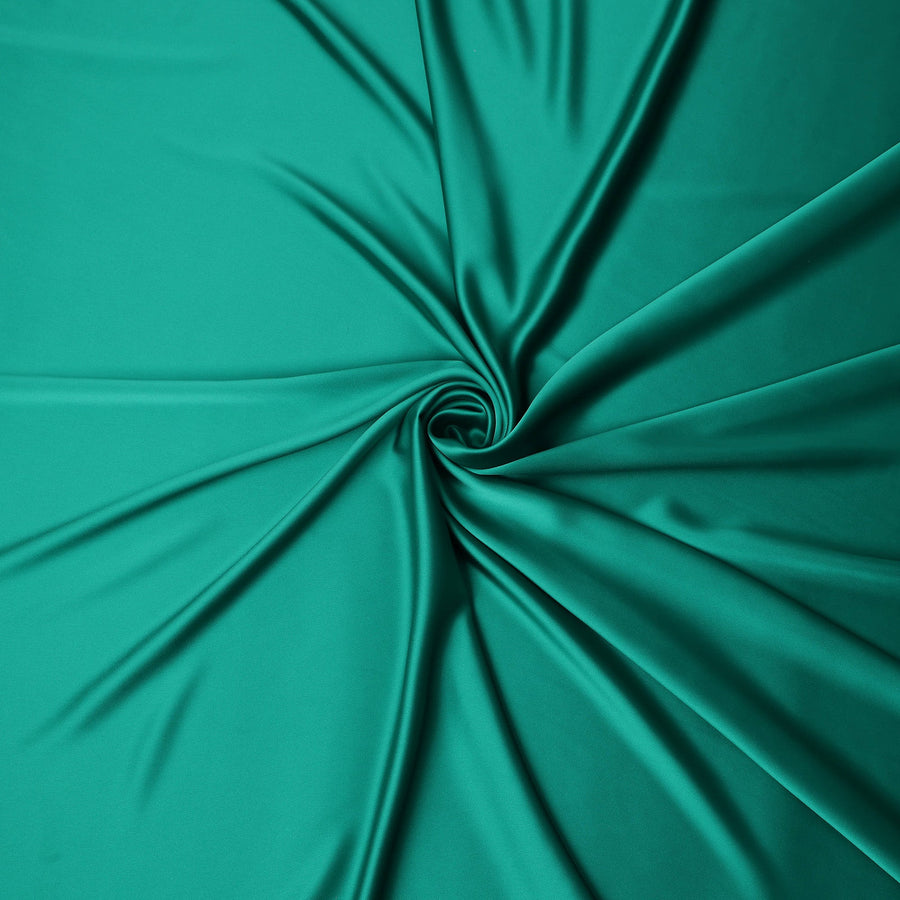 Emerald Green Plain Pure Synthetic Crepe Satin Fabric 140cm