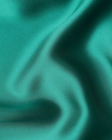 Emerald Green Plain Pure Synthetic Crepe Satin Fabric 140cm