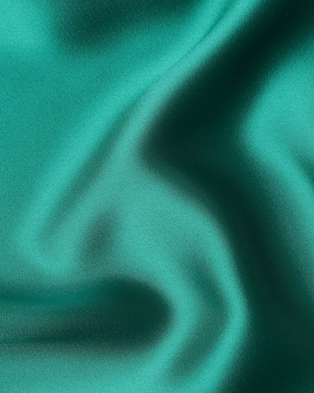 Emerald Green Plain Pure Synthetic Crepe Satin Fabric 140cm