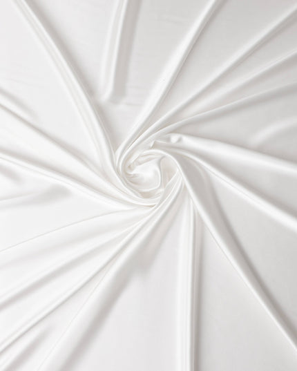 Ivory White Plain Pure Synthetic Crepe Satin Fabric 140cm